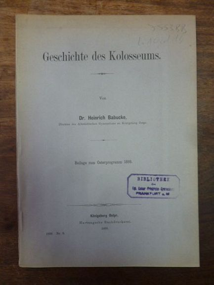 Babucke, Geschichte des Kolosseums, Babucke, Geschichte des Kolosseums,