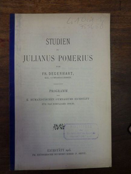 Pomerius / Degenhart, Studien zu Julianus Pomerius,