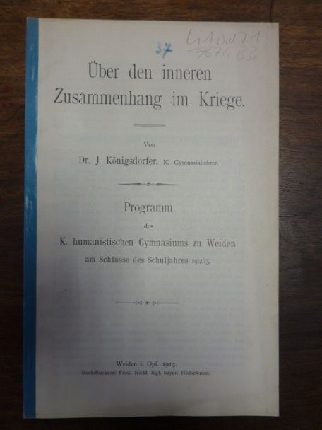 Königsdorfer, Über den inneren Zusammenhang im Kriege,