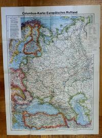ohne Autor, Columbus-Karte – Das Europäische Rußland mit Verkehrsnetz – Vielfarb