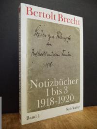 Brecht, Notizbücher, Band 1: Notizbücher 1 – 3 (1918-1920),