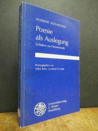 Altenhofer, Poesie als Auslegung – Schriften zur Hermeneutik,