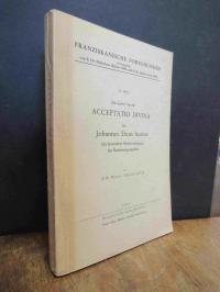 Dettloff, Die Lehre von der acceptatio divina bei Johannes Duns Scotus mit beson