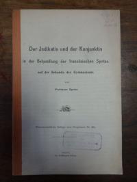 Spohn, Der Indikativ und der Konjunktiv in der Behandlung der französischen Synt